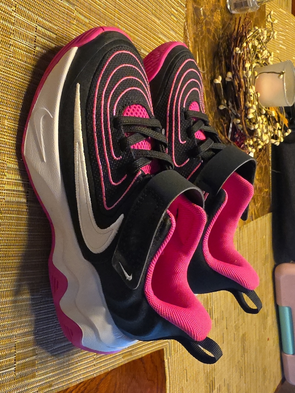 Nike Kids' Black & Pink Athletic Sneakers